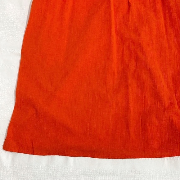 J CREW CORAL RUFFLE EMBROIDERED SMOCKED KEYHOLE TIE-NECK TASSEL SHIFT  DRESS - S - Picture 7 of 7